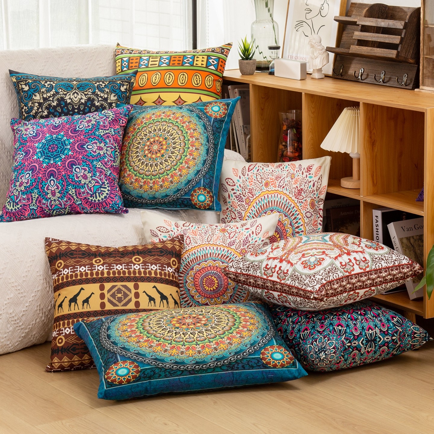 复古抱枕套波西米亚方形靠垫民宿卧室客厅沙发靠背轻奢腰枕民族风