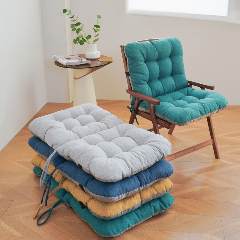 加厚棉麻椅子坐垫靠背一体
