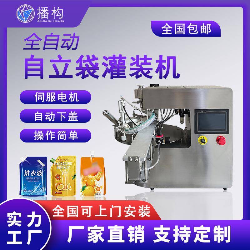 全自动自立袋灌装机豆浆牛奶果汁食品洗衣液日化定量吸嘴袋分装机