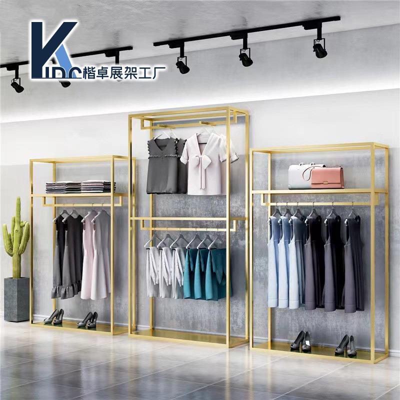 服装店展示架高档男装店多层挂衣服架子双层挂衣架落地式商场货架