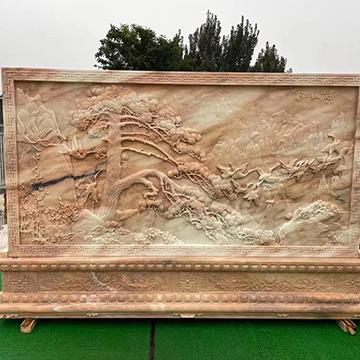 花岗岩浮雕壁画制作公司别墅景区晚霞红石雕壁画公园石头壁画