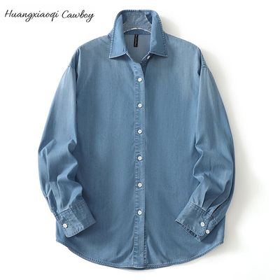 新款百搭牛仔长袖衬衫