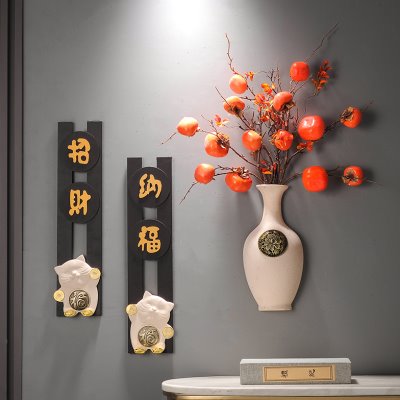 面客厅背景墙家居格栅挂件寓意好新中式电视柜挂饰招财墙上装饰品