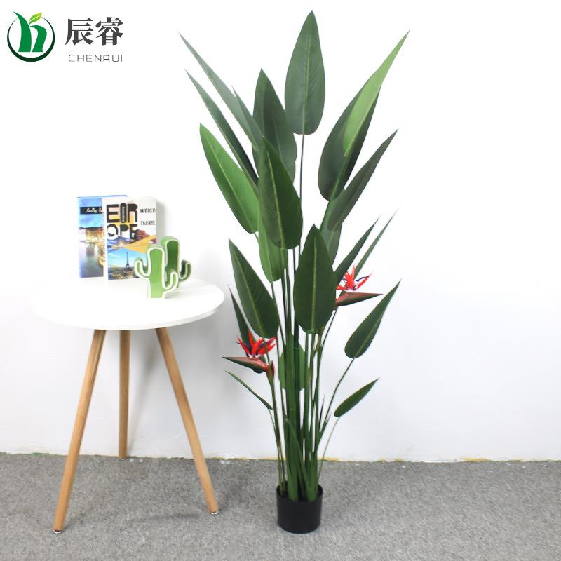 北欧仿真绿植盆栽天堂鸟 客厅装饰落地摆件假盆景琴叶榕