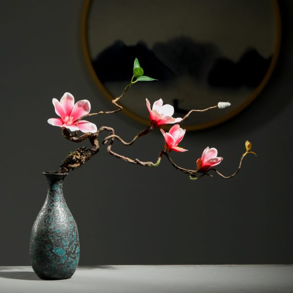 新中式花瓶陶瓷摆件客厅插花茶桌博古架茶室古风小花器禅意装饰品