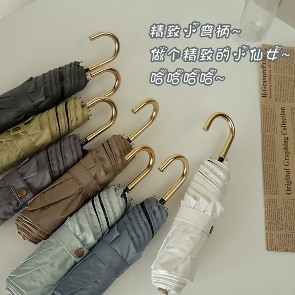 法式复古遮阳雨伞折叠晴雨两用太阳伞防晒防紫外线女夏禁欲系ins