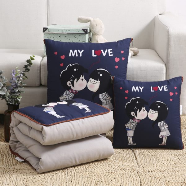 办公室多功能抱枕被子两用夏季折叠汽车内靠枕午睡毯空调被二合一