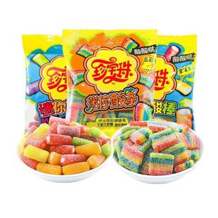 阿尔卑斯珍宝珠迷你酸条糖酸酸哒果汁彩虹橡皮软糖儿童零食糖果