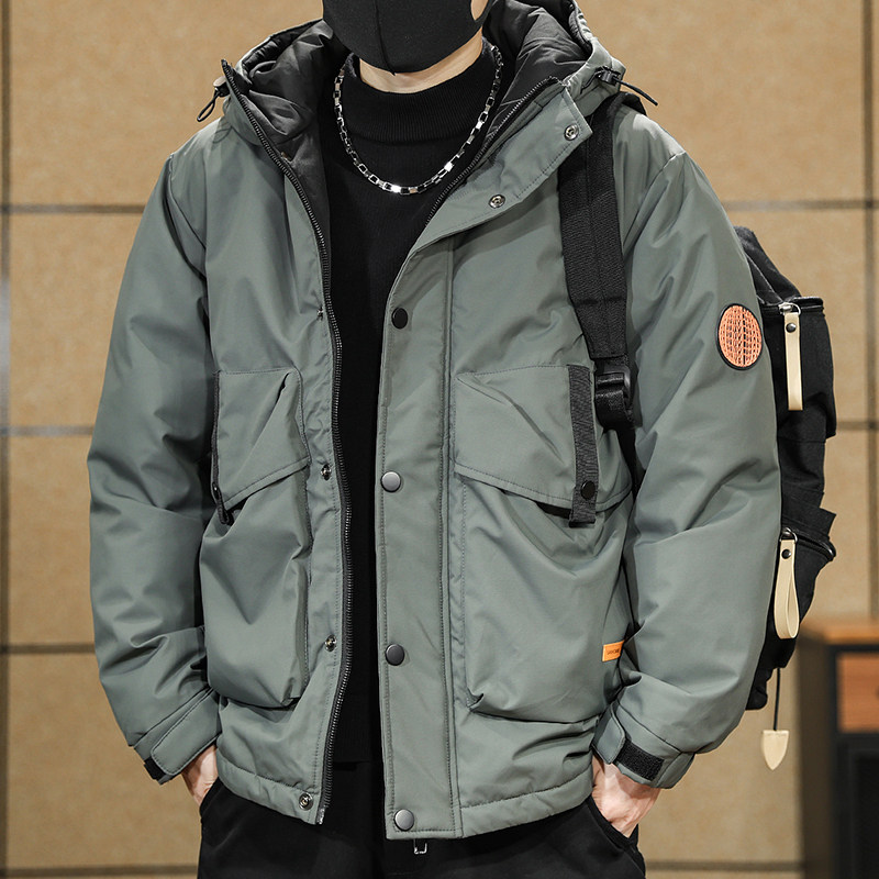 美式复古工装连帽羽绒服男冬季潮牌90白鸭绒宽松大码休闲保暖外套,男装,羽绒服,淘宝优惠券,粉丝福利购,淘宝优惠卷