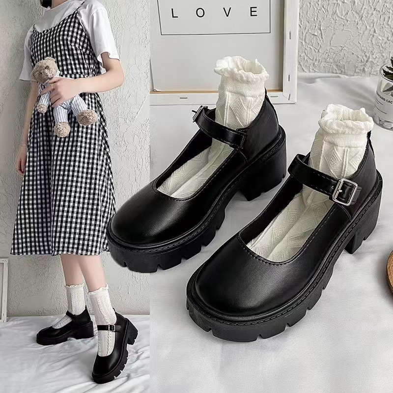 【明星同款】年夏季日系春夏jk制服鞋子增高厚底学生玛丽珍高跟复