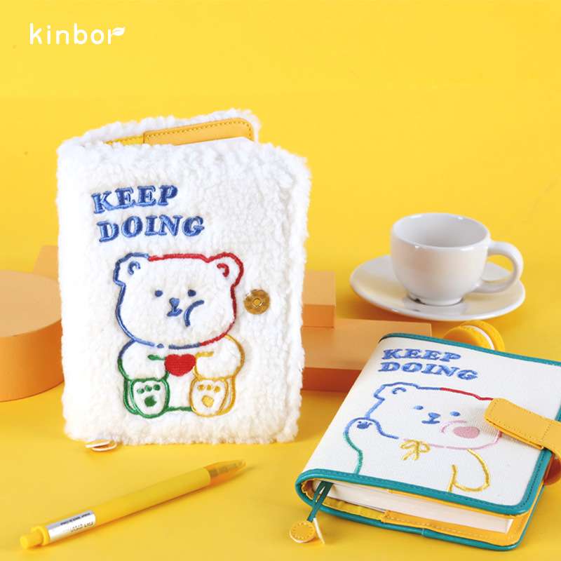 KINBOR手帐本A6布面刺绣可爱少女心手账本学生笔记本记事本日程本