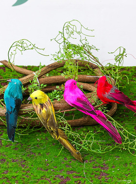 极速桌面摆件幼儿园森系仿真小鸟造景G环创材料植物角摆设教室庭