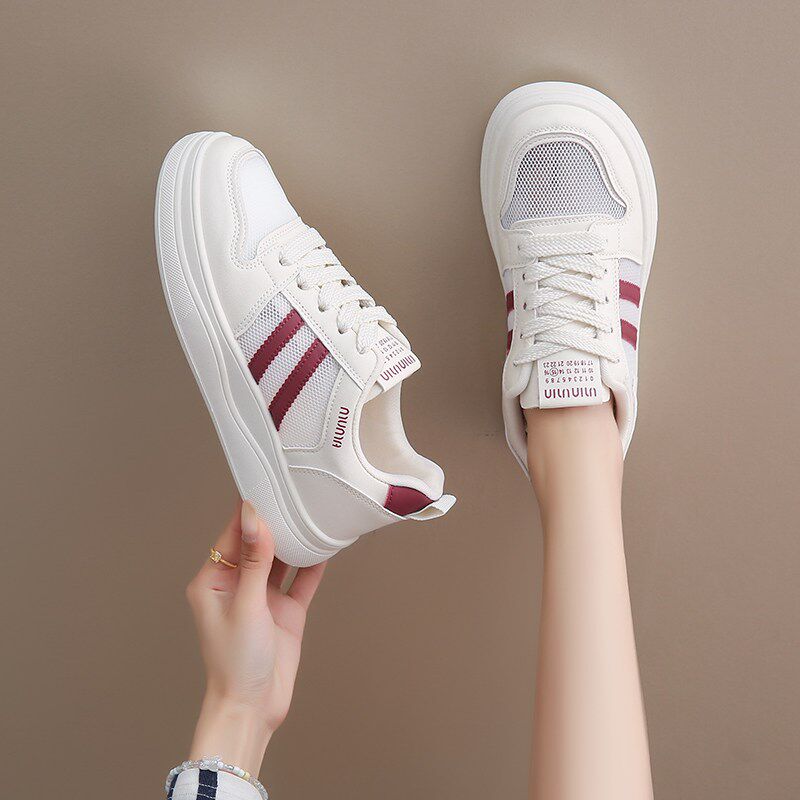 新品踩屎感网面h小白鞋女款2026新款夏季镂空透气板鞋百搭配裙子