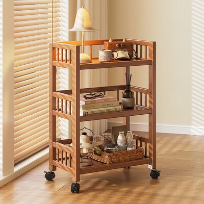 极速置物架可移动多层收纳架子家用客厅小L推车非实木简易落地式