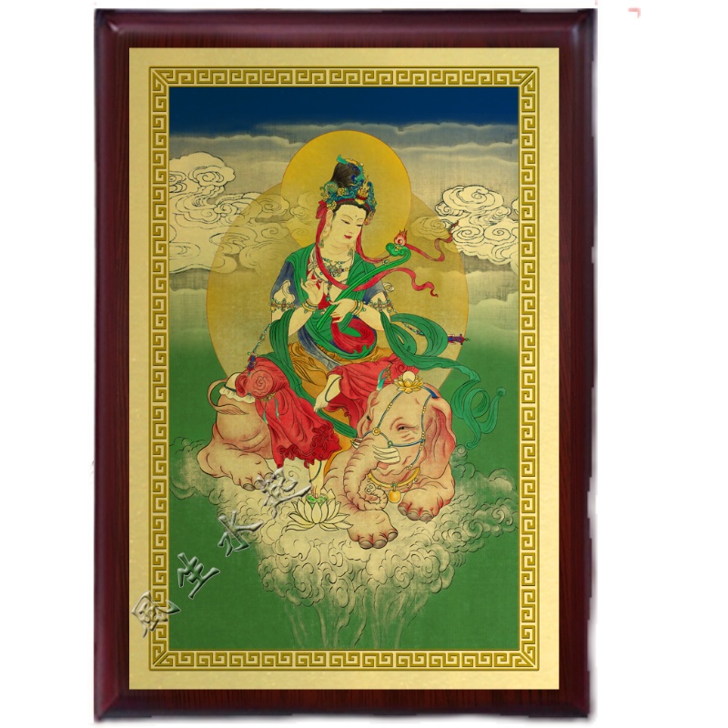 极速普贤菩萨画像p  佛像摆件  金属工艺挂画定制