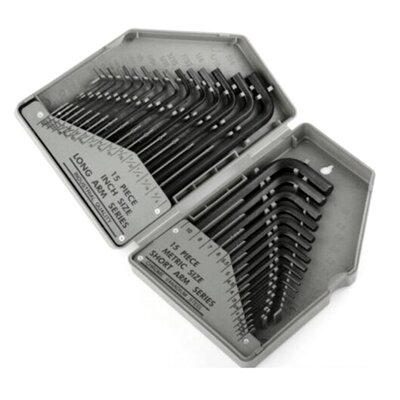 极速30pcs Allen Wrench Hex Key SetE Steel SAE Metric Long Sh