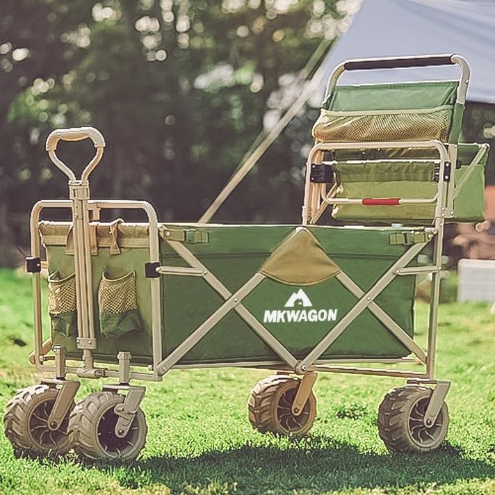 极速出游小推车户外露营车营地野餐手推车桌板野营U拖车可折叠亲