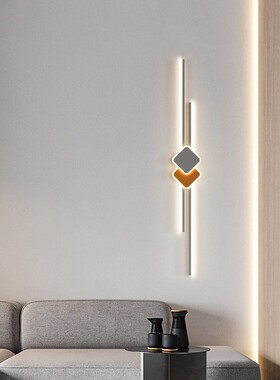 极速极简长条壁灯卧室床头客厅黑色2023新款P楼梯电视背景墙玄关