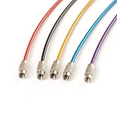 极速钥匙扣彩色包塑钢丝绳圈钥匙扣环钢丝圈环不锈钢挂.件挂饰吊