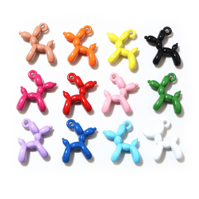 极速10pcs 19x14mm 3D Balloon Dog MetalI Charms Pendant Multi