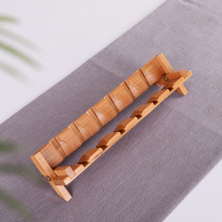 极速竹制收纳品茗杯架晾杯架功夫B茶具茶道茶杯架子茶杯摆放架茶