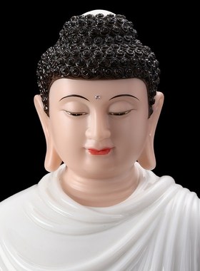 极速宝成佛具汉白玉石雕彩绘释迦摩尼佛像供奉摆R件释迦牟尼佛成