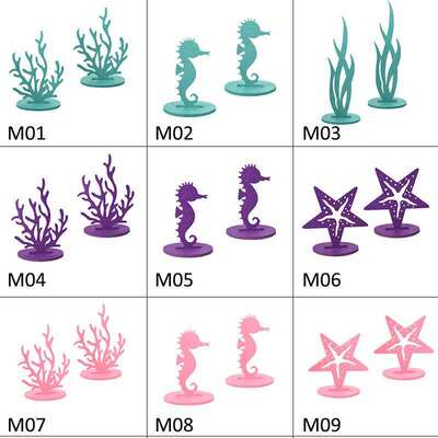 新品2pcsset Mermaid Theme  SeagrasHs Seahorse Felt Table
