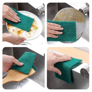 极速10PCSe Nylon Emery Scouring Pad, Dish Cloth, Kitchen