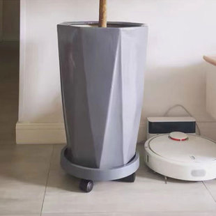 极速花盆托盘带轮移动钢化v加厚万向轮花盘底座托架滚轮接水盘圆