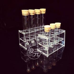 3支18 3孔透明Y压克力试管 新品 1z00玻璃试管带木塞 套装