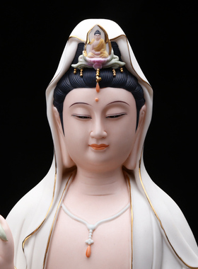 极速德化瓷西方三圣神像r陶瓷观音佛像阿弥陀佛大势至菩萨家用供