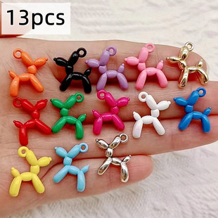极速13pbcs 19*15mm 13colors 3D Balloon Dog Metal Charms Pend