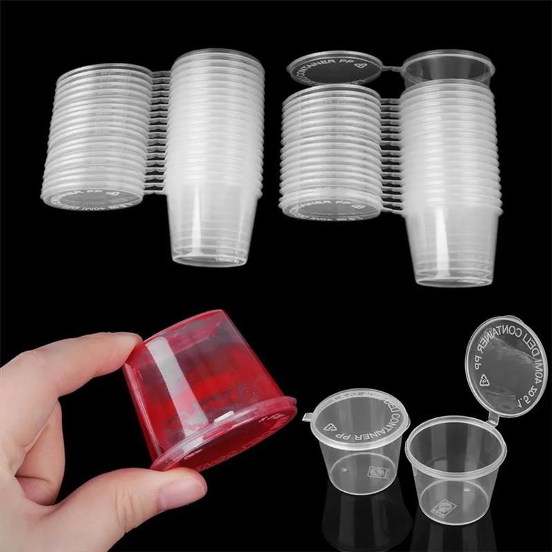 10/25Pcs 25/27/40/45ml Plastic Takeaway Sauce Cup Containers