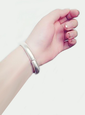传承手工定制纯银手镯泥鳅背马蹄形男女实心银饰品光面免费刻字