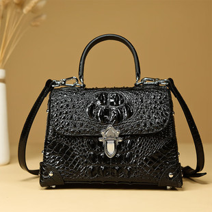 美芙仁泰国真鳄鱼皮手提包2024新款女包真皮单肩包纯皮斜挎包小包