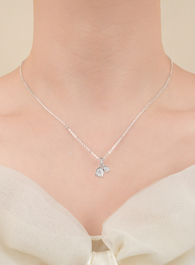 925银饰铃兰花项链女款2024新款高级感花朵配饰小众轻奢锁骨吊坠