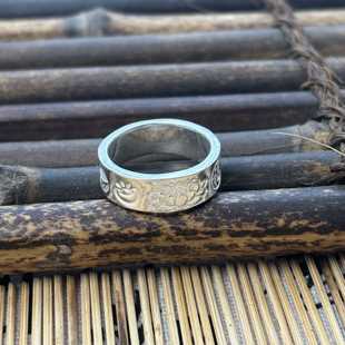 足银999吉言戒指足银手工银饰开运平安开口闭口定制尺寸纯银男女