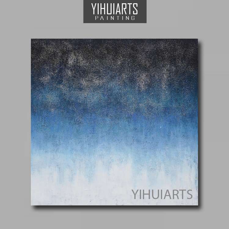 YIHUIARTS纯手绘书房客厅背景装饰挂画现代简约抽象风景油画
