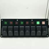 自复位船型开关 按压式 新款 8位翘板开关带LED指示灯功能防水组合