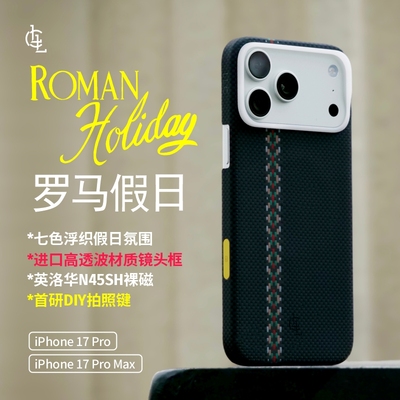 LLC适用苹果iPhone17promax罗马假日凯夫拉手机壳magsafe磁吸超薄碳纤维纹相机按键保护壳