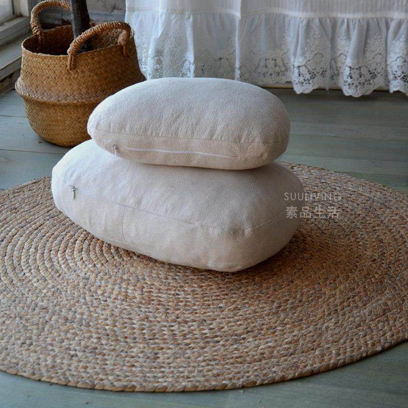 简约麻本色苎麻棉麻鹅卵石汽车头枕腰枕靠垫子抱枕,居家布艺,腰靠垫,淘宝优惠券,粉丝福利购,淘宝优惠卷