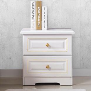 实木轻奢简约小柜子床头柜卧室收纳大空间经济型现代北欧白色整装