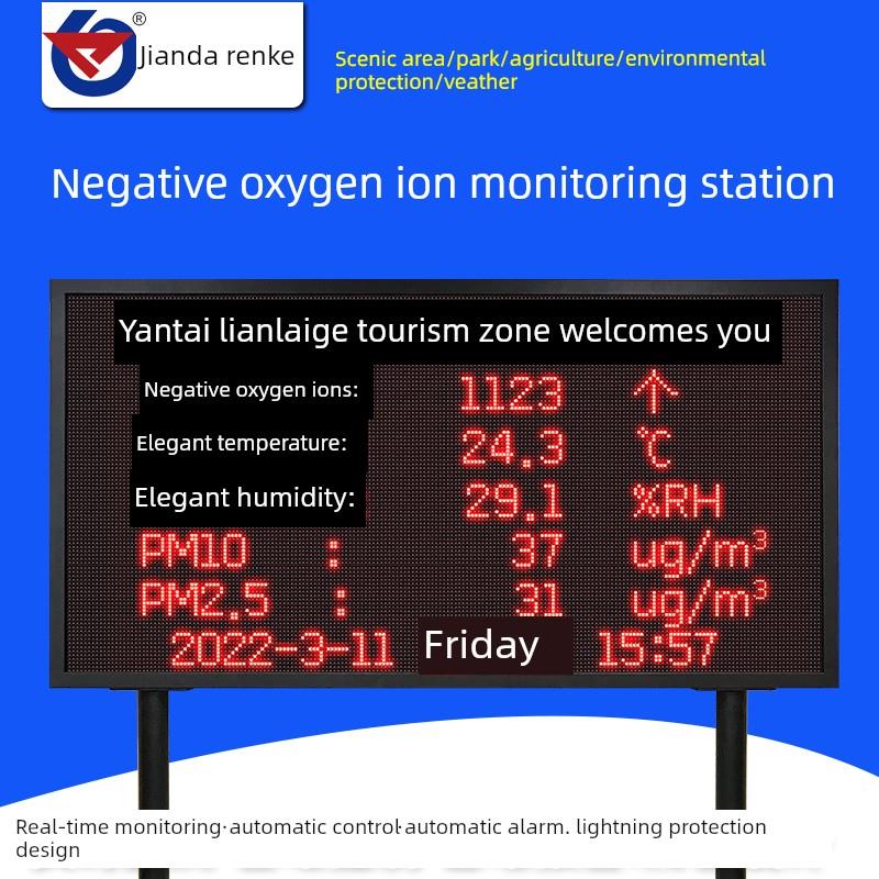高精度大气负氧离子监测站景区环境空气质量检测仪智能生态气象站