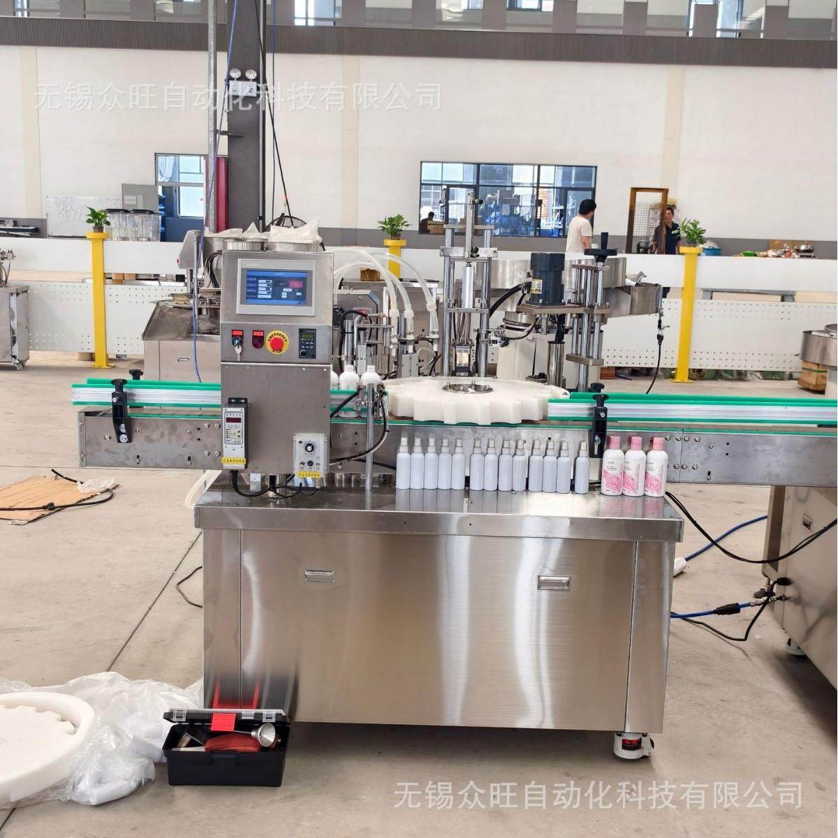 全自动喷雾灌装线消毒液酒精喷雾剂灌装旋盖机数控定量智能理瓶