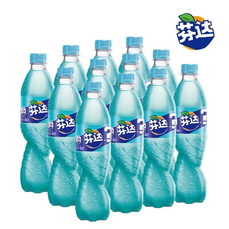 可口可乐芬达汽水西瓜味葡萄味茉莉味蜜桃味碳酸饮料500ml*6/12瓶