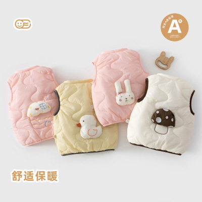 婴儿马甲秋冬款宝宝保暖背心儿童外穿马夹男女童新款春秋坎肩棉衣