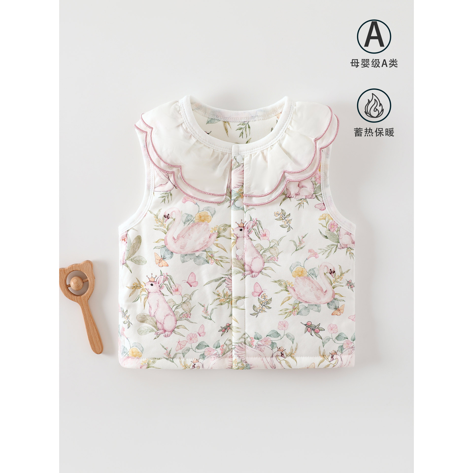 婴幼儿宝宝秋冬夹棉马甲A类森系宝宝夹棉马甲60g棉马甲