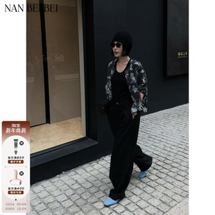 子 现货 ’立体弧线剪裁捏褶廓形百搭长裤 ‘垮垮裤 南北贝