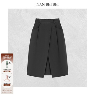 双层结构宽松插袋松紧腰半身裙 设计款 A字裙’ 1690 南北贝