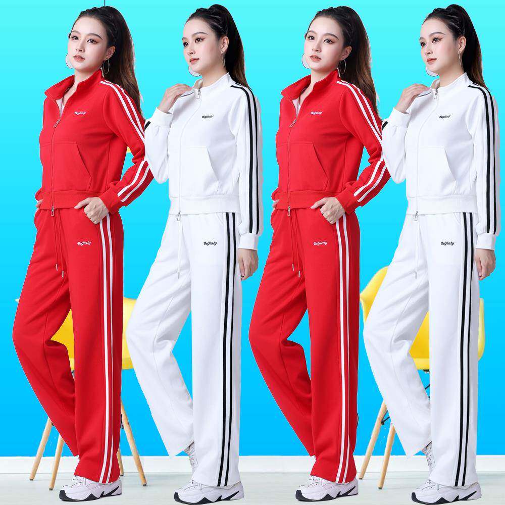 杨丽萍秋季广场舞新款服装健身时尚运动套装冬季跳舞衣服长袖外套